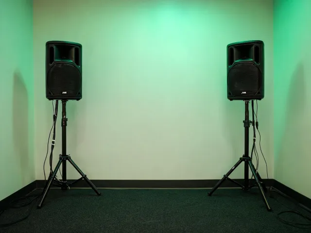 Powered PA speaker pair
